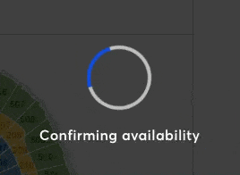 GIF of the 'Confirming availability' spinnig wheel of death.