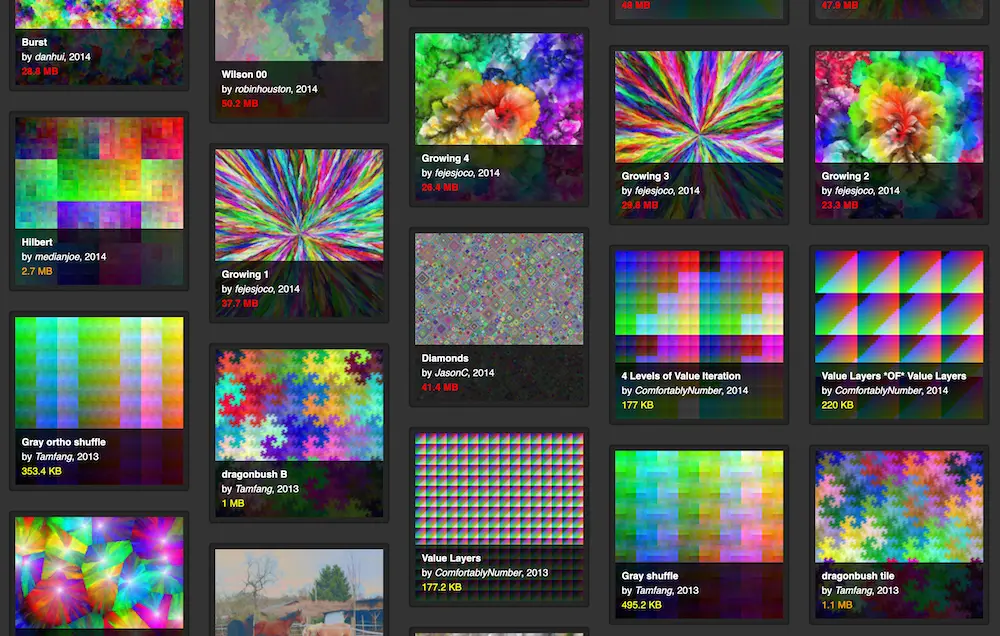 Screenshot der allRGB-Website,