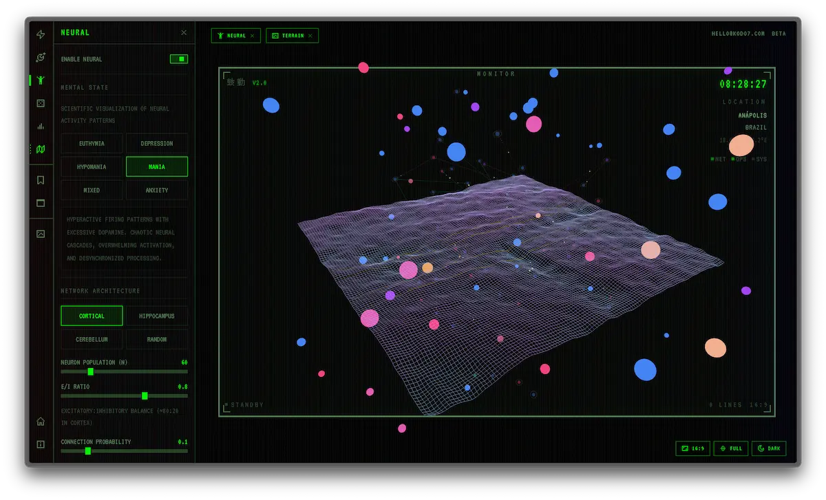 Screenshot of the SciFi UI generator Kodo7
