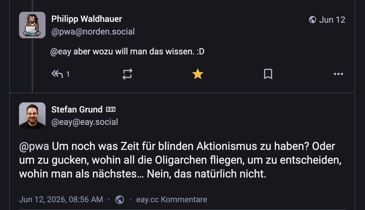 Screenshot eines per Social-Reply-Plugins veröffentlichten Antwort auf Mastodon.