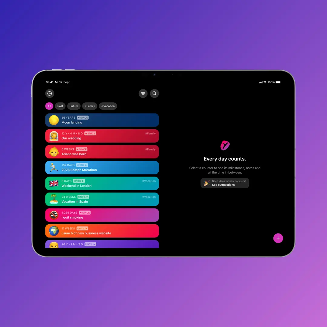Yonks 2.0 on an iPad in landscape.