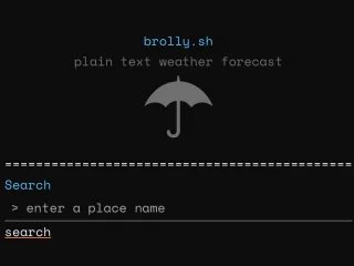 Plain-text weather forecasts - brolly.sh | OpenGraph Preview Image