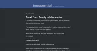 inessential: Email from Family in Minnesota | OpenGraph Preview Image